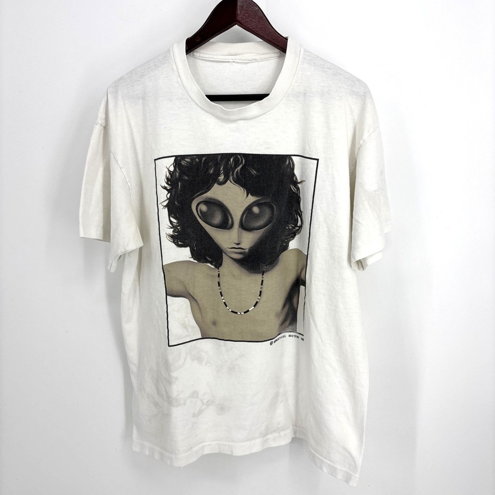 Vintage 90s 1996 Alien Jim Morrison Lizard King Parody Tshirt XL Single‎ Stitch
